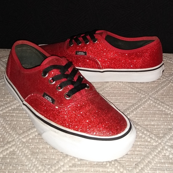 orange glitter vans